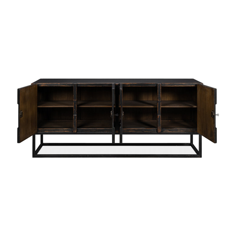 Aztec 80'' W Solid Wood Sideboard, Black