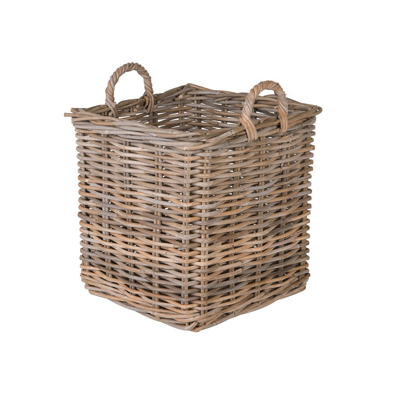 Panier carré en osier Ayriauna, Petit - H 19 po x l 16 po x P 16 po