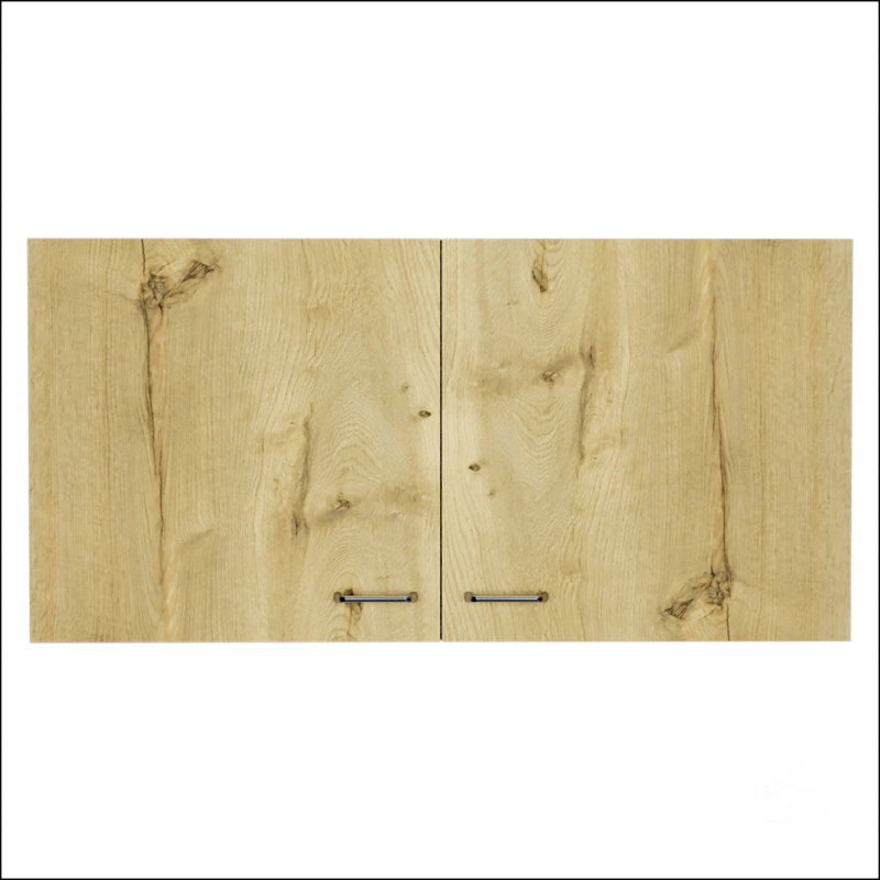 Armoire murale rectangulaire 2 portes blanche et chêne clair