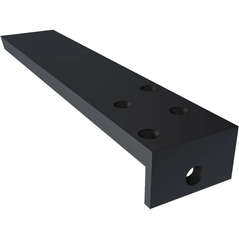 Support flottant dissimulé en acier robuste avec bride, H 12 po x l 1,5 po x P 2,5 po