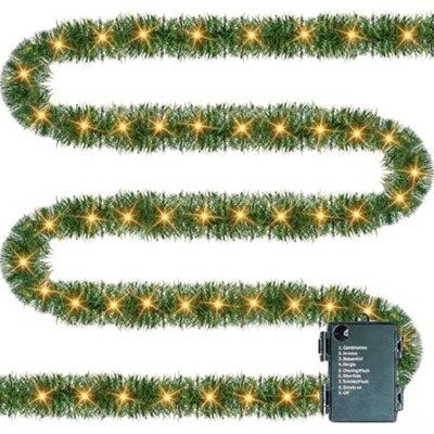 360 " Pre-Lit Spruce Garland