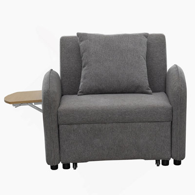 Chaise convertible simple avec fonctionnalité 3-en-1, avec une carte d'ordinateur et des ports USB pour le travail et la détente dans divers cas de figure