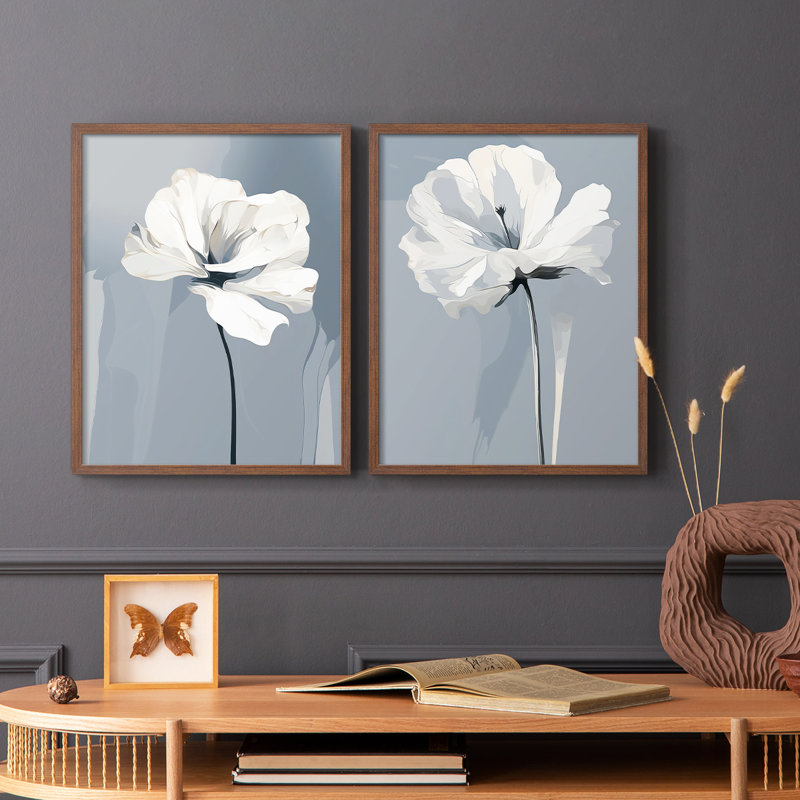 Série FLORAL CDXL - reproduction encadrée de qualité supérieure - prête à être accrochée - aucun clou requis - aucun clou requis