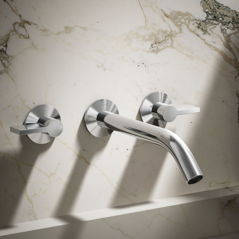 Components Wall-Mount Bathroom Sink Faucet Trim, Polished Chrome
