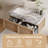 36" Modern Floating Bathroom Vanity with Sink, Wall-Mounted Wood Cabinet with Sintered Stone Countertop and Double Drawer Storage