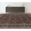 Tapis mauve et brun clair de haute qualité noué à la main