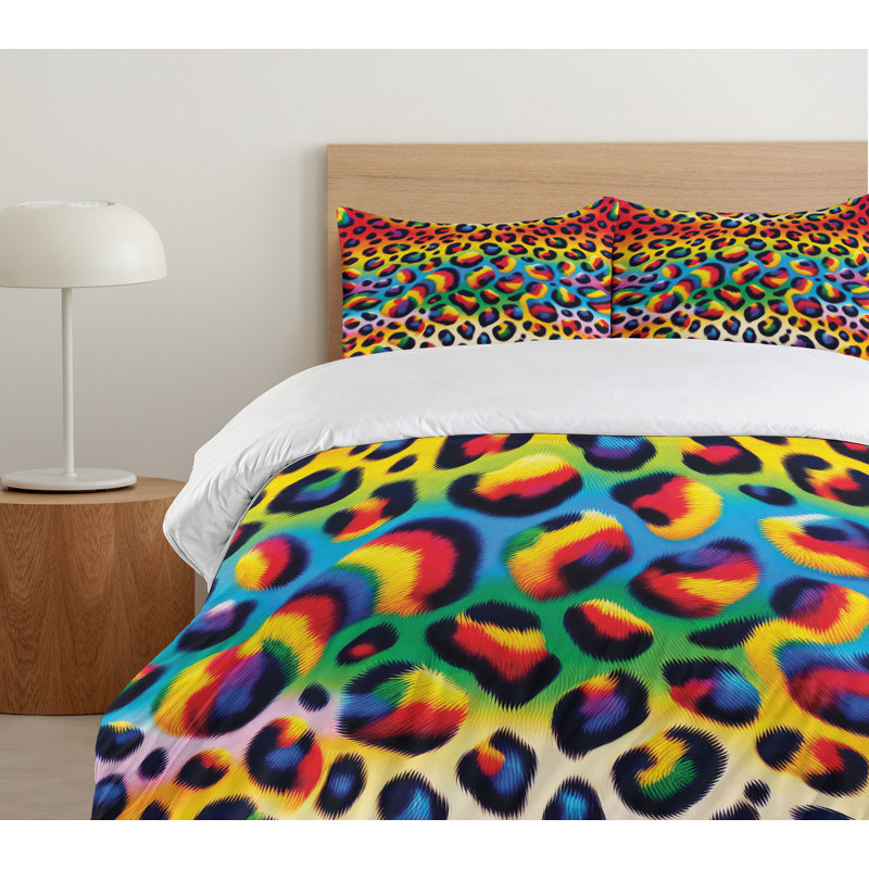 Leopard Print Duvet Cover, California King Duvet Cover + 2 Standard Shams