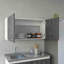 Armoire murale Toran, deux tablettes, porte double, finition blanc / chêne fumé-137264224