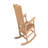 Rocking Chair Teak Color, Suitable For All Seasons: Outdoor Lounge Chair, Made Of Sturdy HIPS Material, Equipped With 304 Stainless Steel Accessories.-1921342340