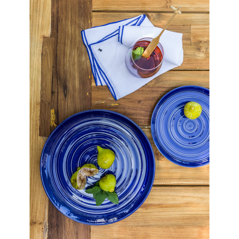 16 Piece Stoneware Dinnerware Set - Service for 4, Blue