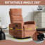 Fauteuil de massage chauffant manuel inclinable avec bascule et pivotant, recouvert de tissu orange, pour le salon-290366388