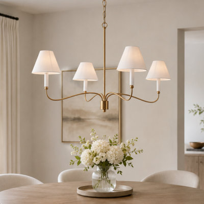 4-Light Dimmable Classic / Traditional Fabric chandelier