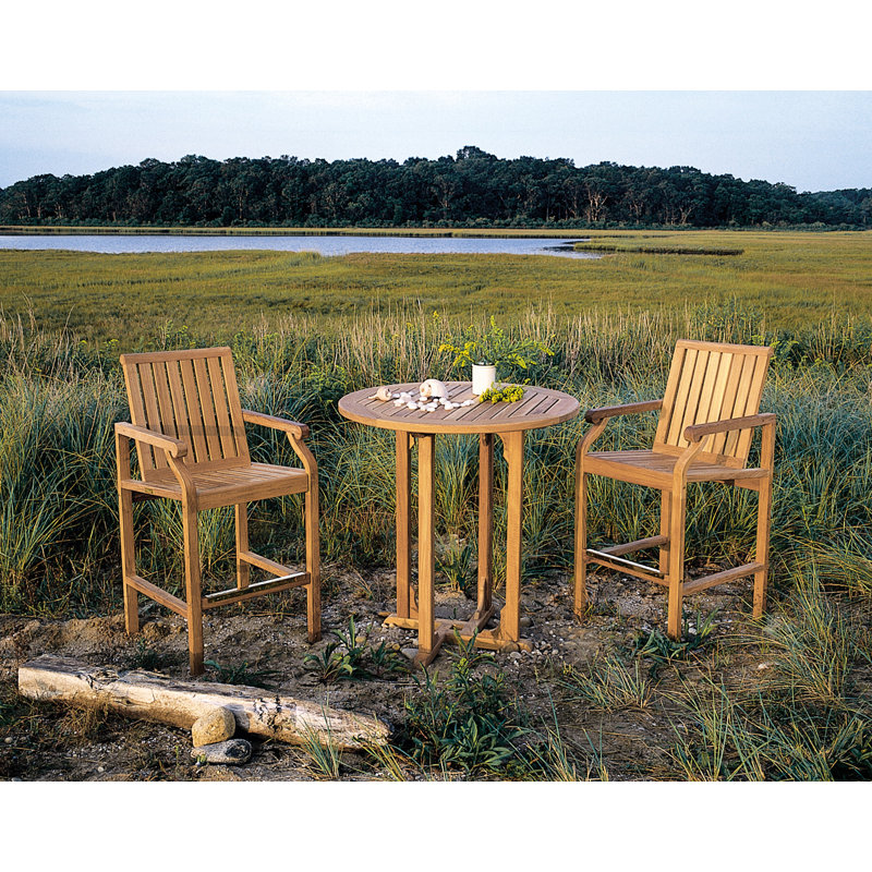 Essex Outdoor Round Teak Bar Table