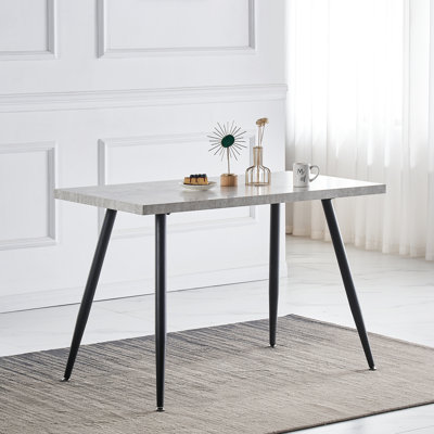 Ernst 120/150cm Nordic Metal Base Rectangular Manufactured Wood Dining Table