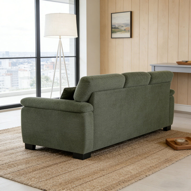 Canapé rembourré 3 places Modern, Vert foncé