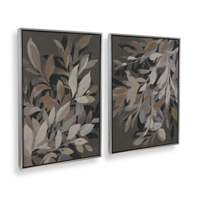 «Midnight Petal Dance», ensemble de 2 impressions sur toile, Impression encadrée sans passe-partout, H 49 po x l 66 po