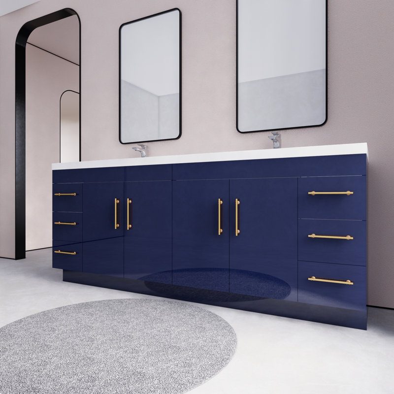 Ensemble de meuble-lavabo double 84 po Irline, Marine