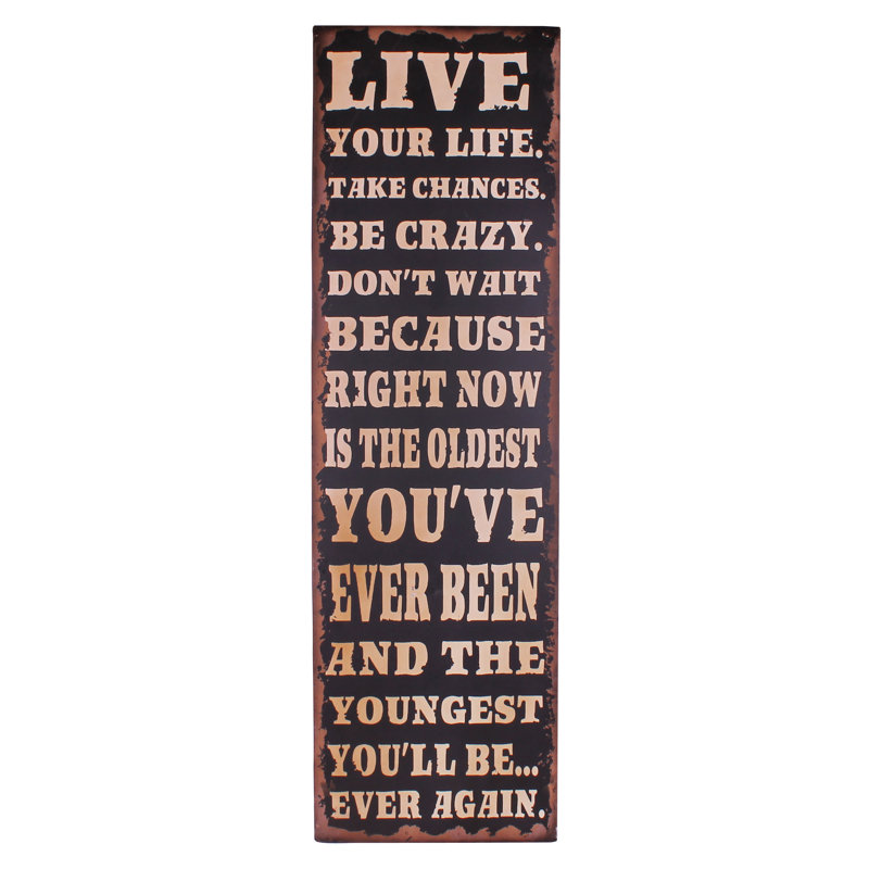 « live your life ». prenez les modifications. décoration murale "à style de sagesse antique" be fou