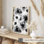 Impression florale moderne en noir et blanc-295378378