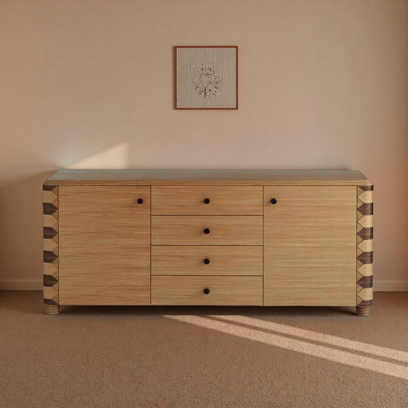 Buffet de style artistique rétro, H 31,5 po x l 64,96 po x P 17,72 po