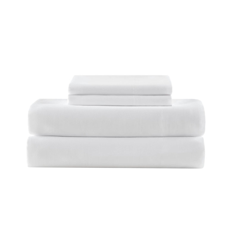 Ensemble de draps en coton Percale, Ensemble de draps pour grand lit avec 2 taies d'or