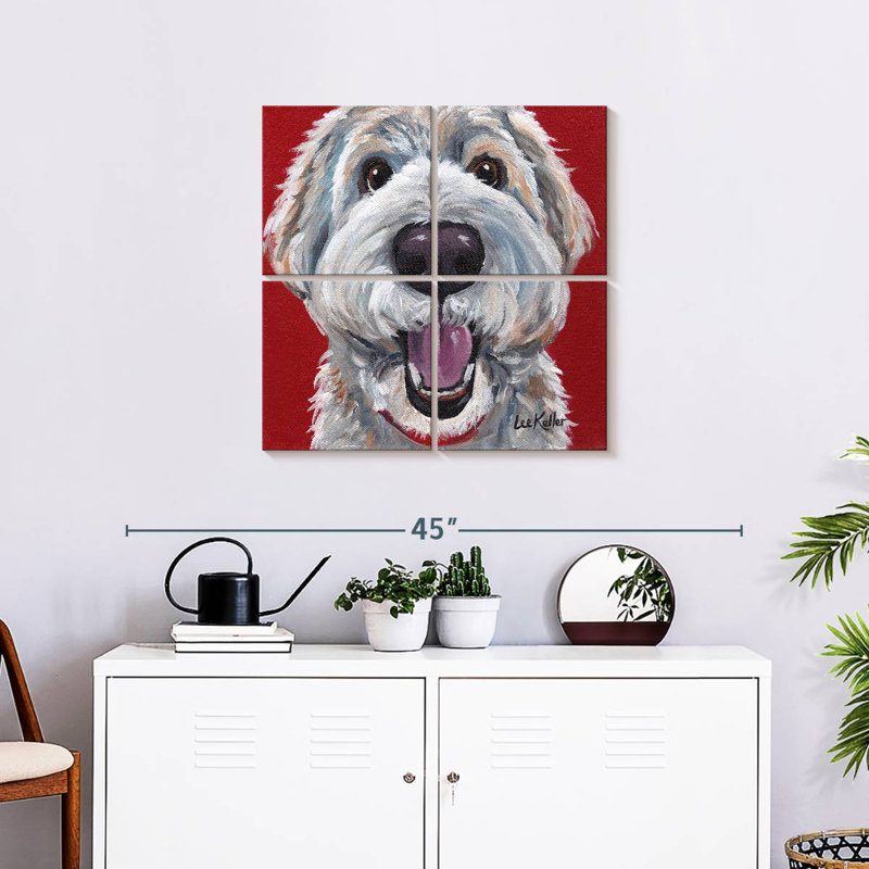 Doodle Brampt expressif doré, H 26 po x l 26 po