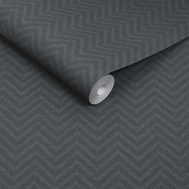 Abigail Ahern Herringbone Weave Wallpaper, Blue