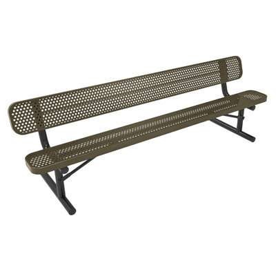 Bench, Textured Gold Vein, Punched, 8Ft, With Back, Portable