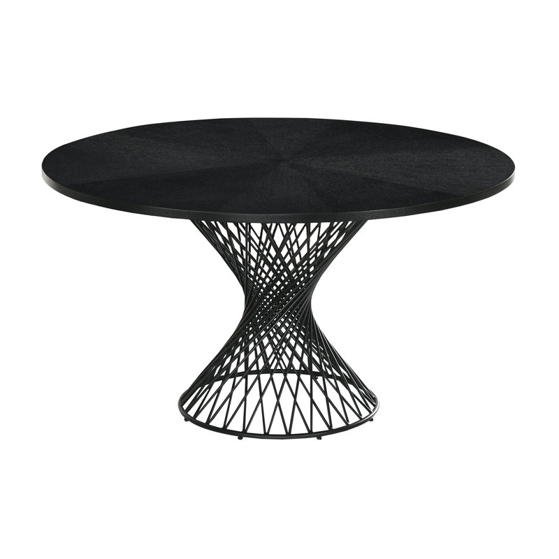 Table de salle à manger Lamasar, Noir