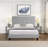 Size Upholstered Platform Bed Frame With Pull Point Tufted Headboard, Strong Wood Slat Support, Mattress Foundation, No Box Spring Needed, Easy Assembly, Grey