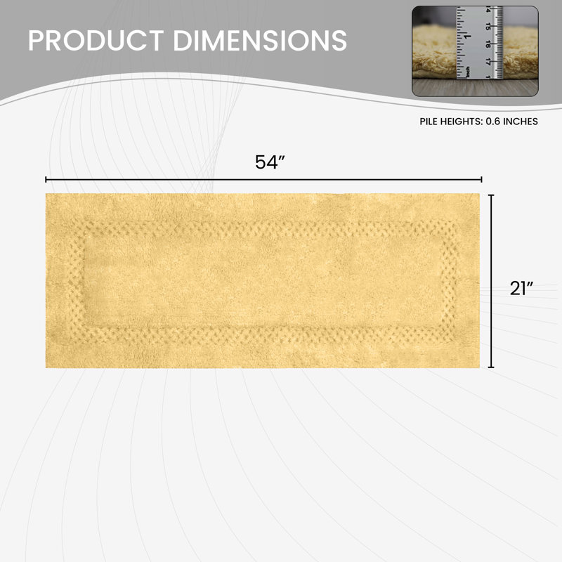 Antigona Soft Bath Rug, 21" W x 54" L, Yellow