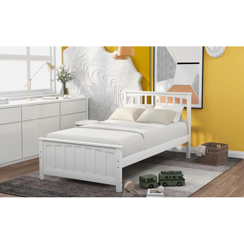 Lit plateforme en bois, Blanc