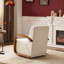 Fauteuil d'appoint pivotant de style Mid-Century, accoudoirs courbés en bois massif et pivot à 360 °