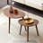 Solid Oak Wood Table, Pebble Shaped Top, Multi-Use Desk & Coffee Table