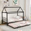 Lit plateforme simple en métal avec lit gigogne Artavious-570044741
