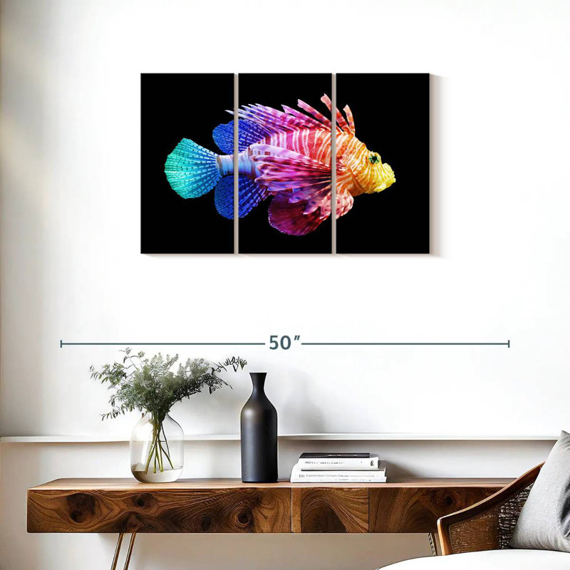 Poisson-lion Brampt arc-en-ciel, H 20 po x l 33 po