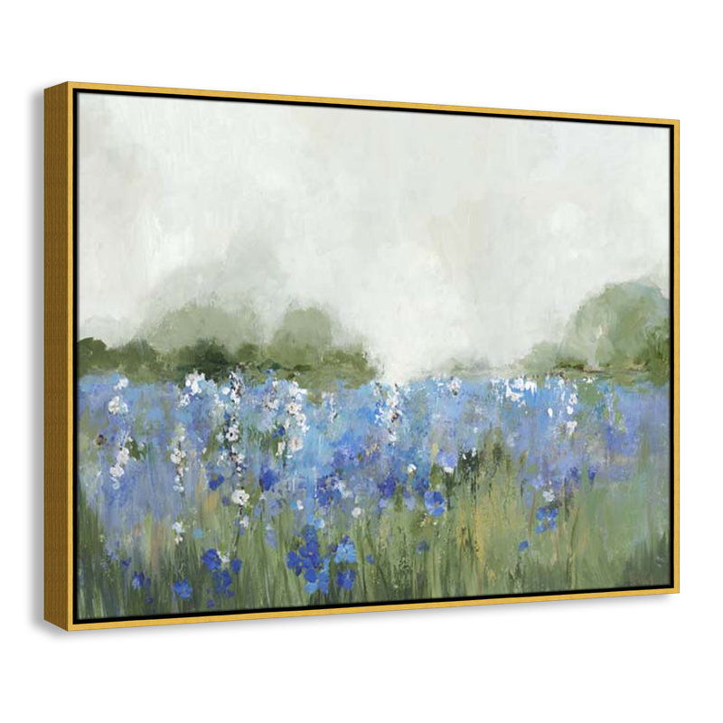 Meadows Bluebells Field by Allison Pearce, Gold Framed, 31.5" H x 41.5" W x 2" D