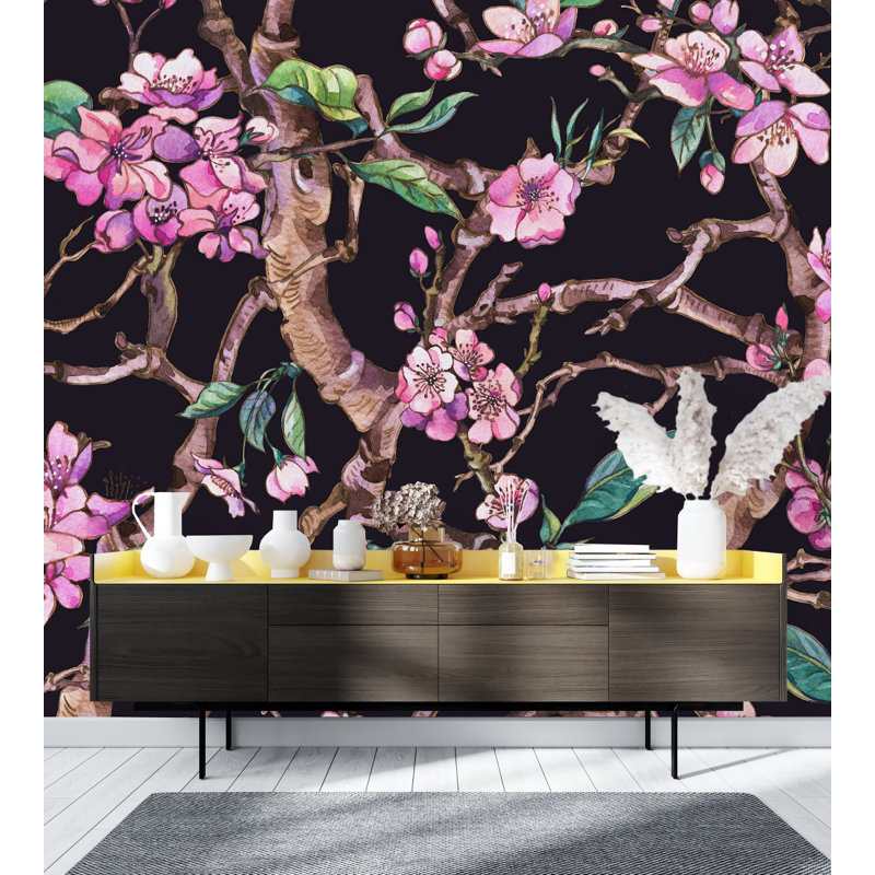 Peel & Stick Floral Wall Mural, 10.42" W x 10.42" L