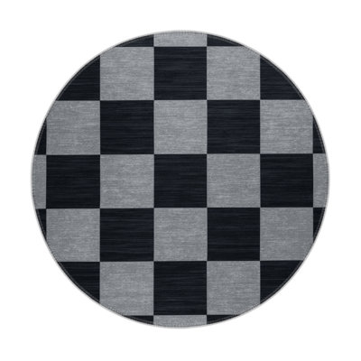 Tapis d'intérieur et d'extérieur à carreaux gris