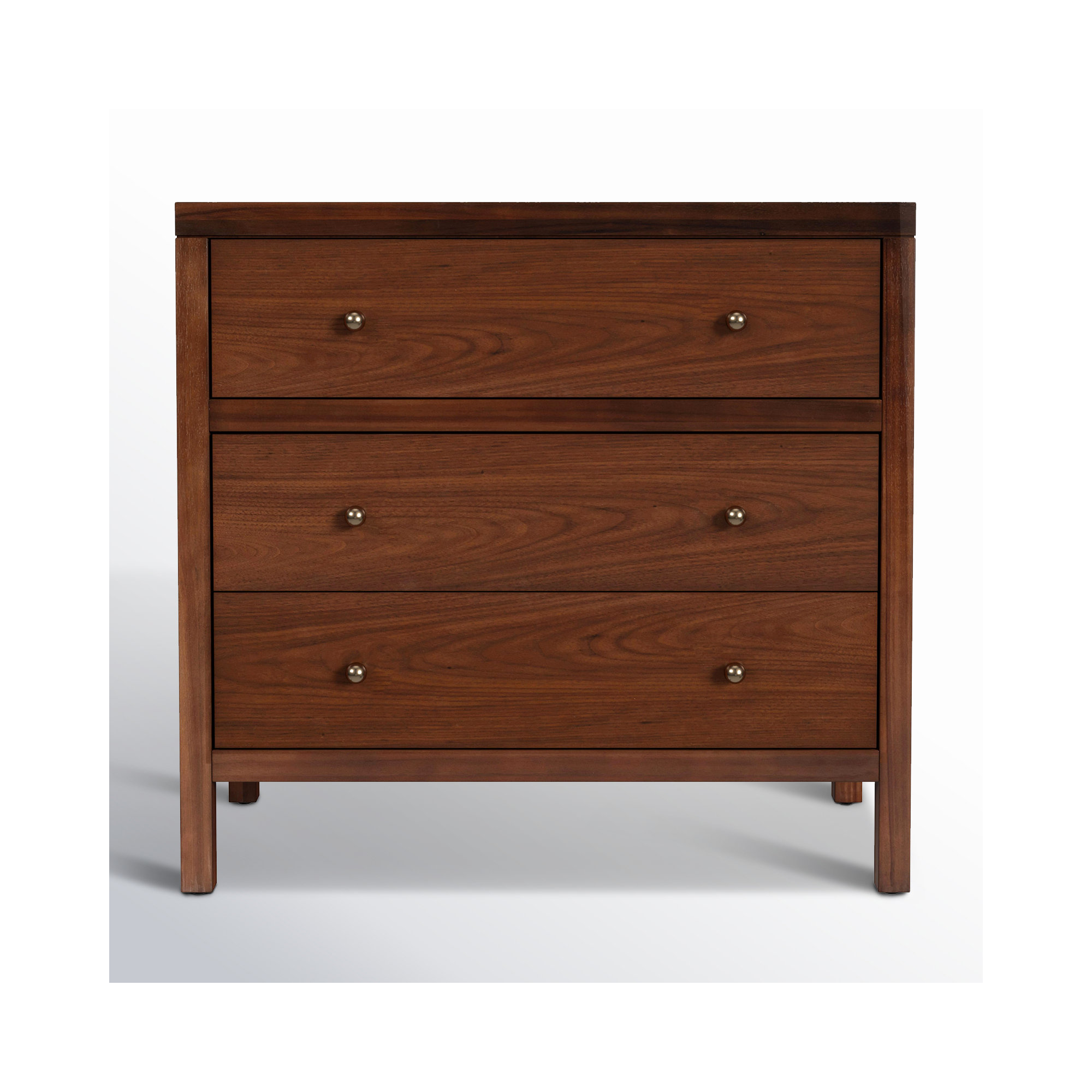 Celine 34" 3-Drawer Nightstand, Walnut