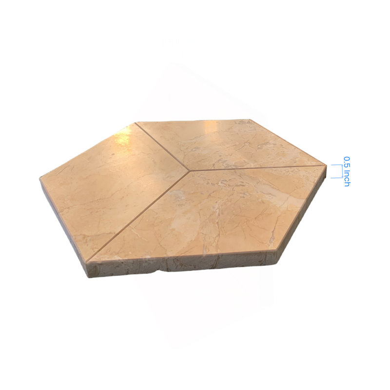 Water-Jet Marble Tile, Beige/Gold
