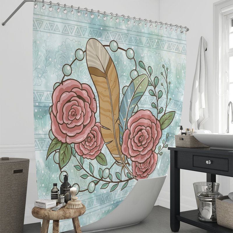 Floral Shower Curtain, 70" H x 93" W