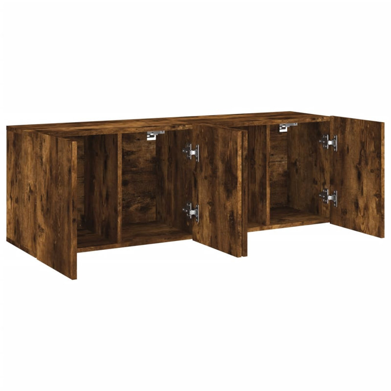 Marnix Unfinished TV Stand for TVs up to 28", Smoked Oak