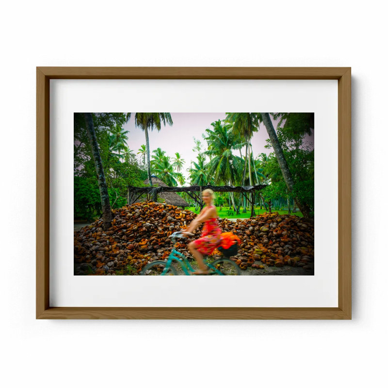Coconut Dream Print by Joseph Regan, 14" H x 16" W x 0.75" D, Walnut