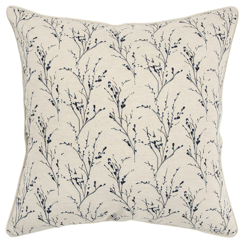 Tiny Floral Buds Throw Pillow, Blue