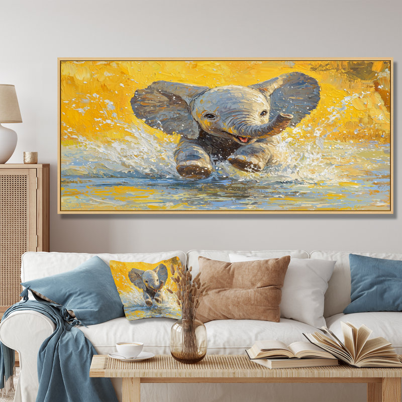 Guglielmo - Animals Wall Art, 28" H x 60" W, Floater Framed, Blanc