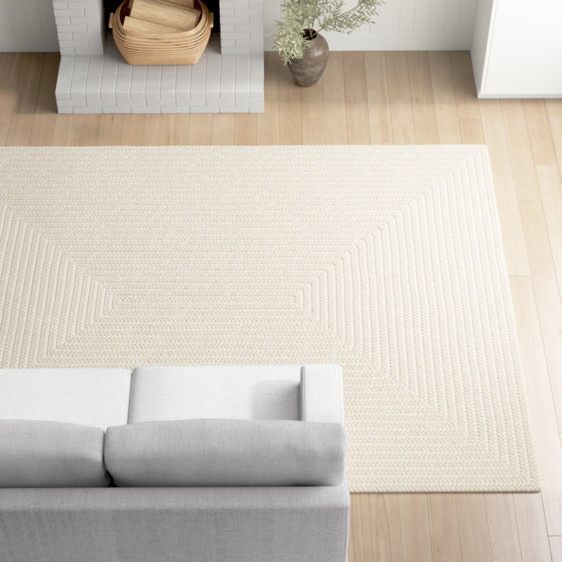 Morton Handmade Flatweave Polypropylene Area Rug in Ivory, Rectangle 4' x 6'