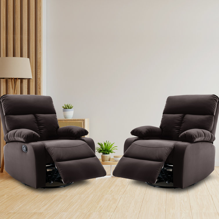 Swivel Rocker Recliners For Small Spaces,rocking Recliner Chair For Nursery,rv Recliners With Overstuffed Arm And Back (set Of 2)
