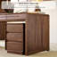 Bureau rectangulaire rétro en bois massif brun noyer-1983104888