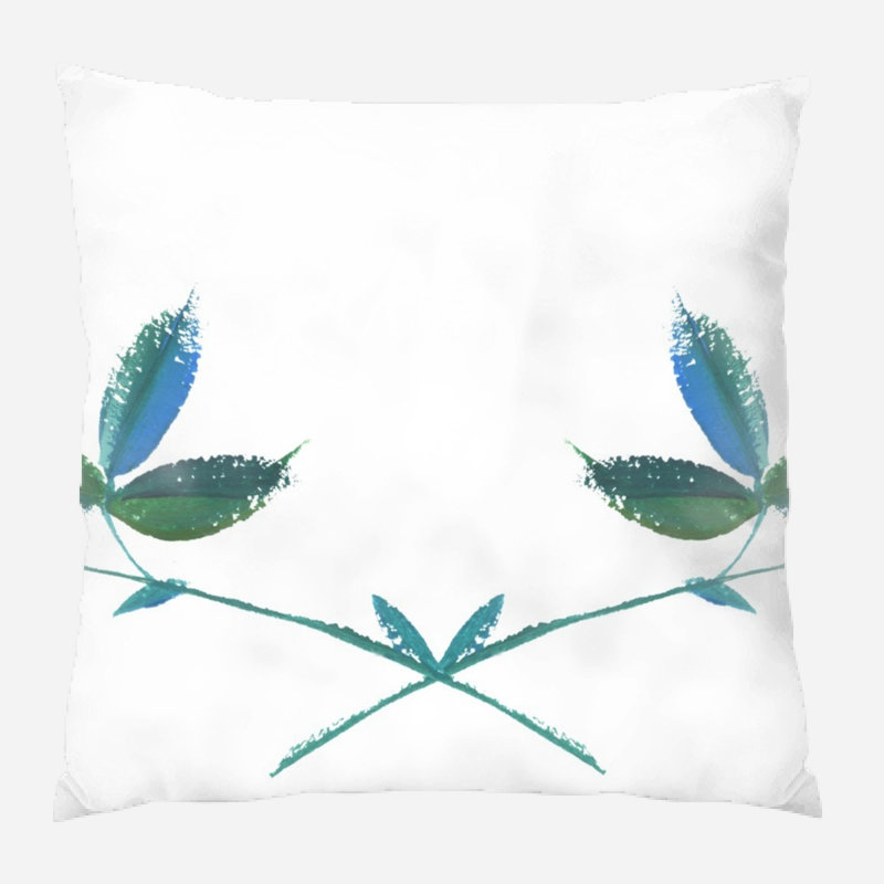 Coussin décoratif à la main peint à la main Alfano, Microsuède, Intérieur
